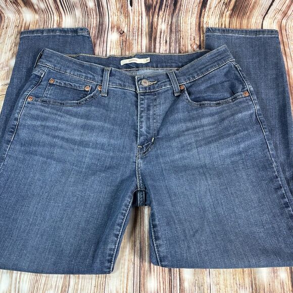 Levi's BOYFRIEND Womens Sz 30 Blue Mid Rise Crop Capri Jeans Denim Pants 32x26.5 - Picture 1 of 11